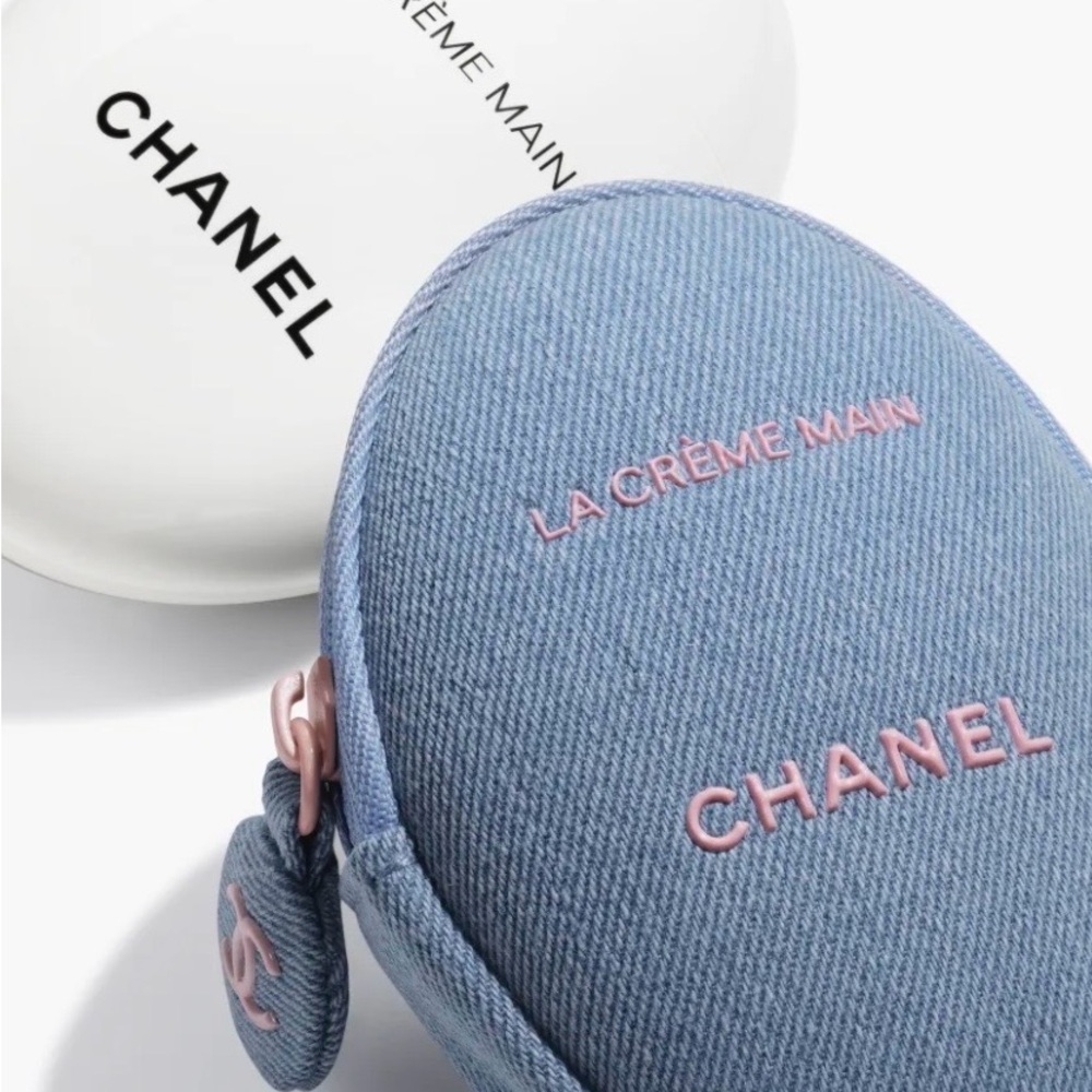 BNIB CHANEL limited edition La Crème Main hand cream with denim collection case